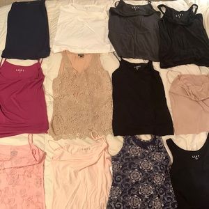 LOT OF 12 tanks and camis Most brands are LOFT AND Ann Taylor EXPRESS